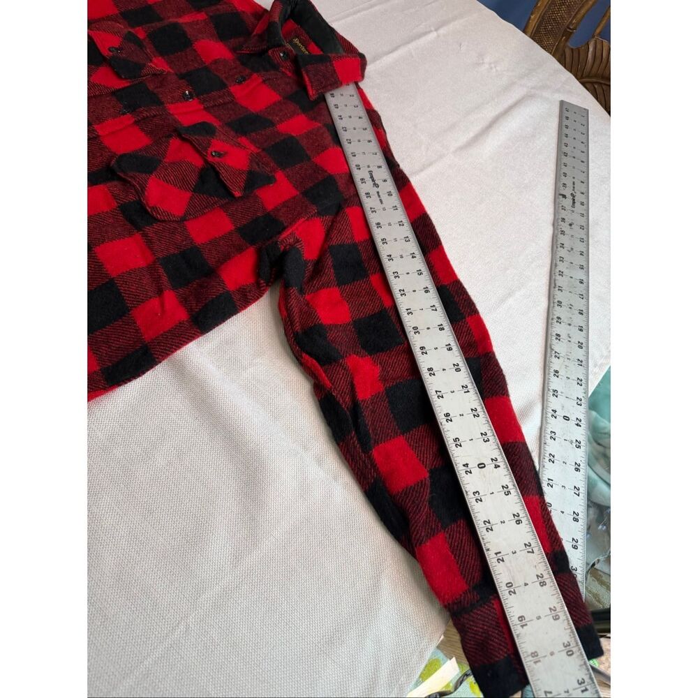 Sears Men’s Vintage Red Black Lumberjack Flannel Shirt Size XL See Measurements - Picture 6 of 10